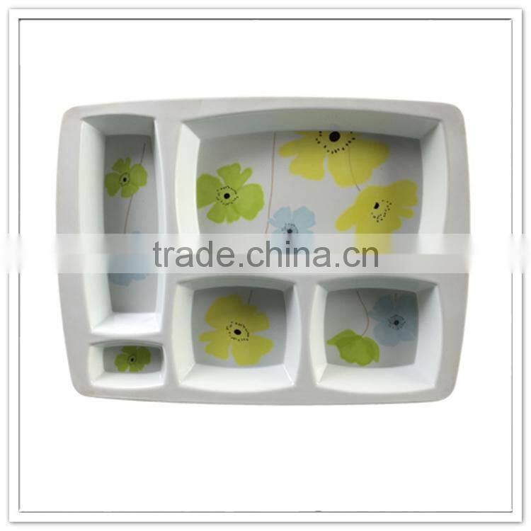 Plastic melamine food tray/breakfast plate/fast food tray