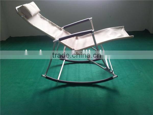 Popular sling rocking chair with pillow, outdoor chaise lounge