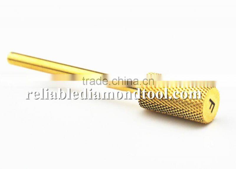 Type Fine Total Length 40MM Shank Diameter Barrel Ball Golden Carbide Burr for Nail HUAXING JIANGYIN