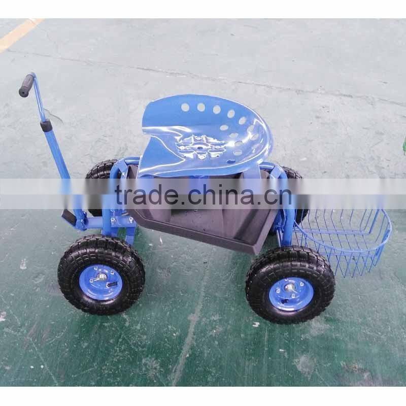 Deluxe Garden Tractor Scoot with round basket