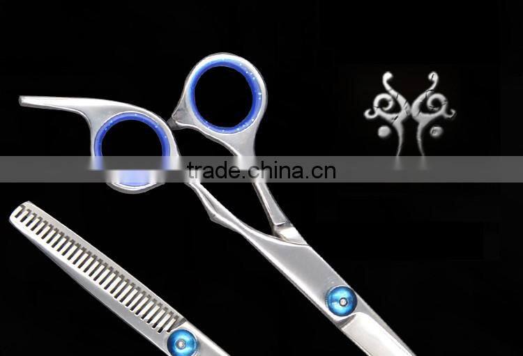 QJ-JC111stainless steel scissros with color finger insert hair scissors