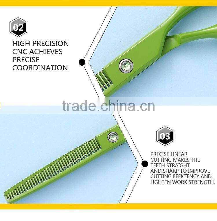 7 inch green color japanese pet / dog grooming scissors