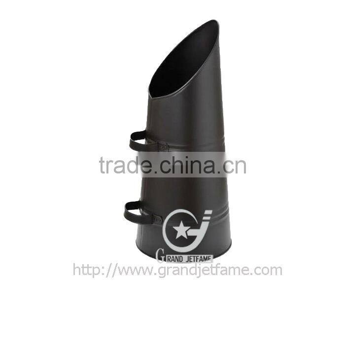 ash coal bucket powder coated black matt metal coal bucket
