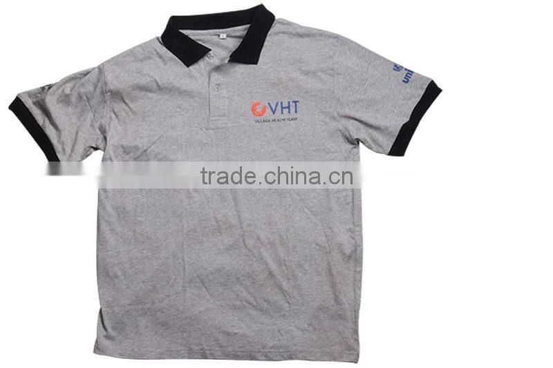 2016 Grey Printed Mercerized Cotton T-shirt