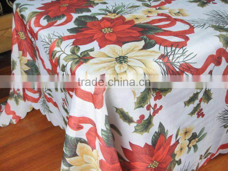 Printed Polyester Table cloth with christmas design