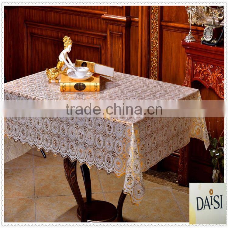 Easy wipe tablecloth lace embossed vinyl tablecloth oilcloth