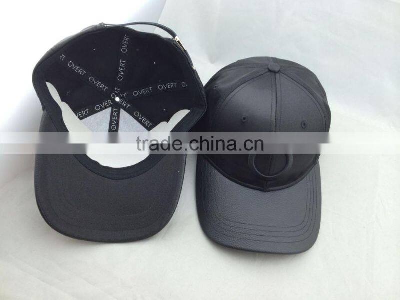 custom fashion leather baseball cap with 3d embroidery