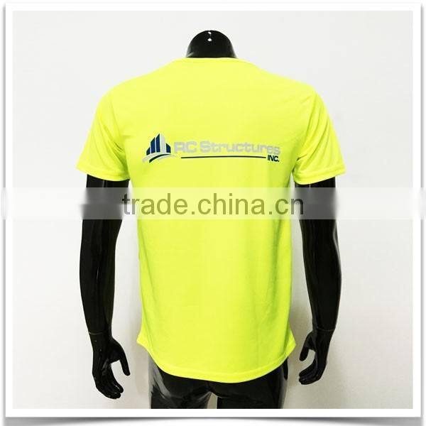 Construction work shirt safety reflective t shirt high viz yellow shirt