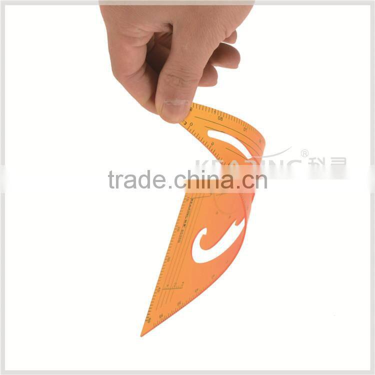 Kearing brang, 1/3 &1/4 size platic triangle ruler, with protractor normal printed on ruler surface, economical pirce #8535B