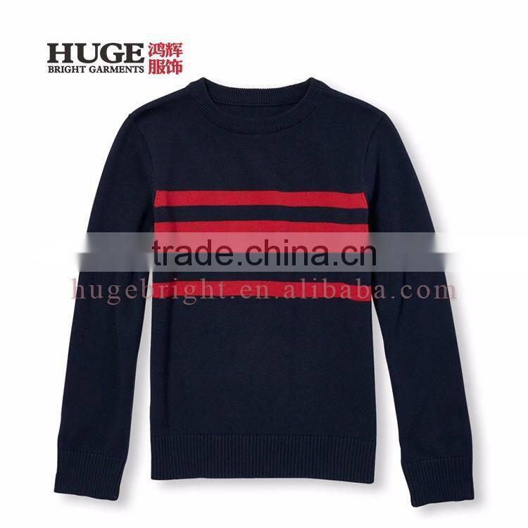 Normal Long Sleeve Round Neck 100% Cotton Boy Knit Sweater