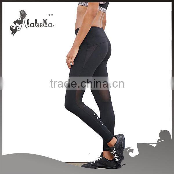 Leggings wholesales with mesh fabric lycra fabric