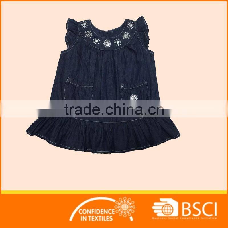 Baby Girl Summer Nice Denim Dress Kids Wear Stocklot
