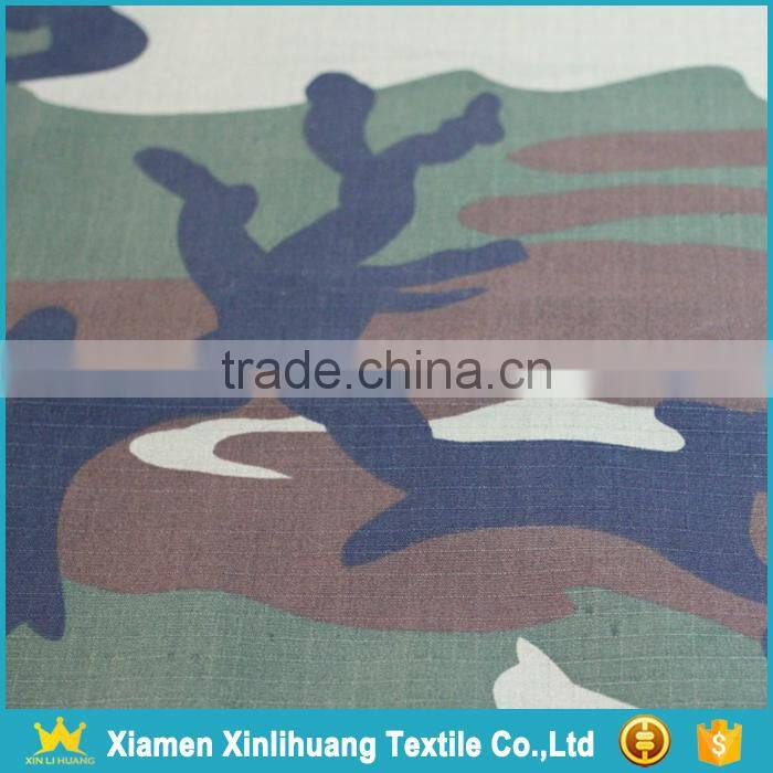 Customized 65 Polyester 35 Cotton Camouflage Printed Ripstop Fabric