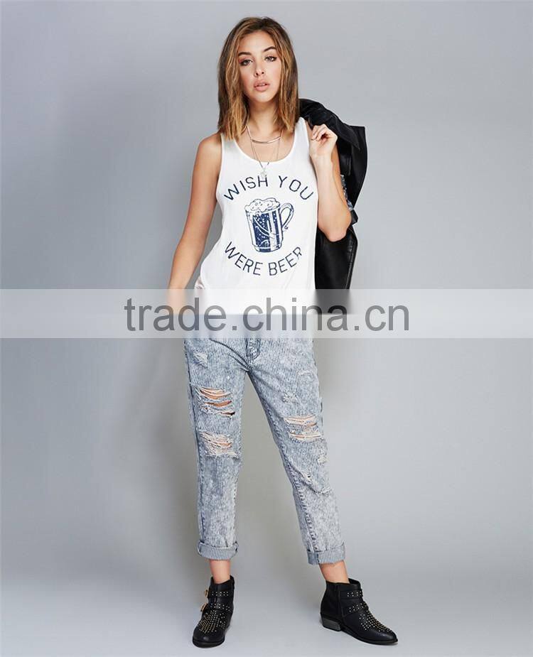 Tank top with low price loose fitting gym stringer tank top wholesale