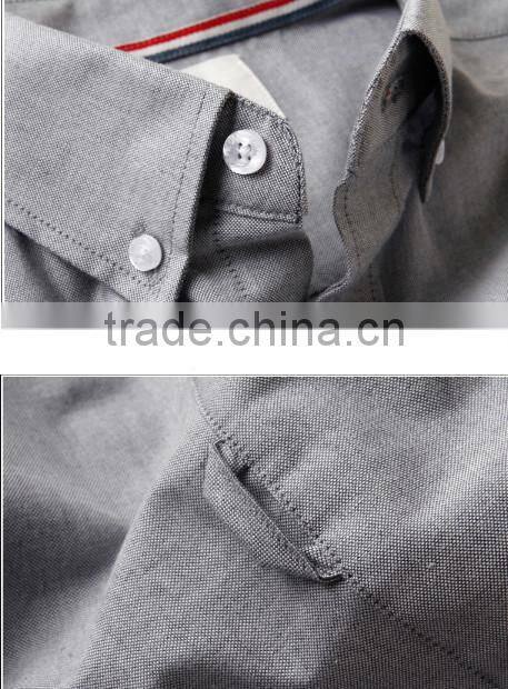 Wholesale Classy Casual Gray Oxford Linen Shirts for Men , S-3XL