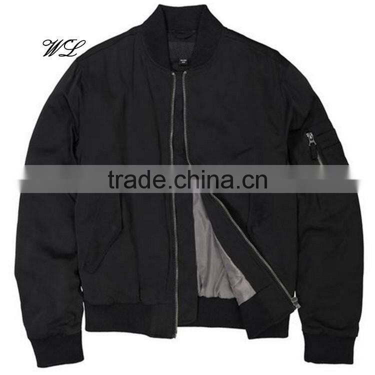 Custom Jackets Satin Varsity Jacket Men Plain Bomber Jacket