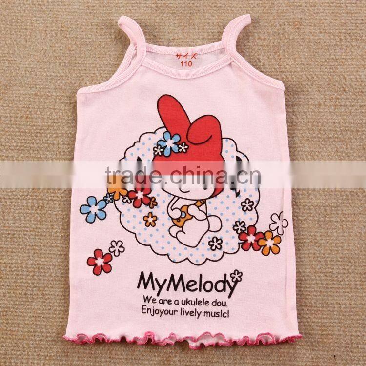 Made in China blank cute pink girls tank top for summer