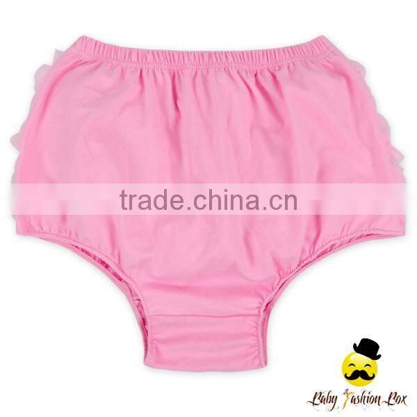 3DDK061 Lovebaby Wholesale Solid Color Pink Cotton Baby Lace Ruffle Hot Girls Pants
