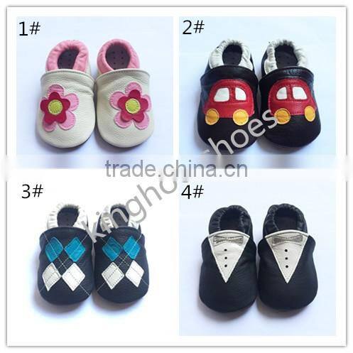 2016 genuine leather baby shoes rubber sole kids shoes for boys and girrls