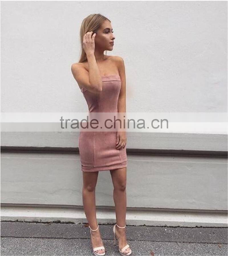 Runwaylover 044 Ladies 2017 Sexy Strapless Mini Bodycon Bandage Dress