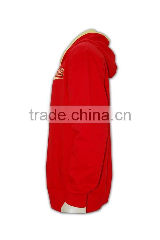 Lastest product best price plain red comfortable custom made lined hoodie