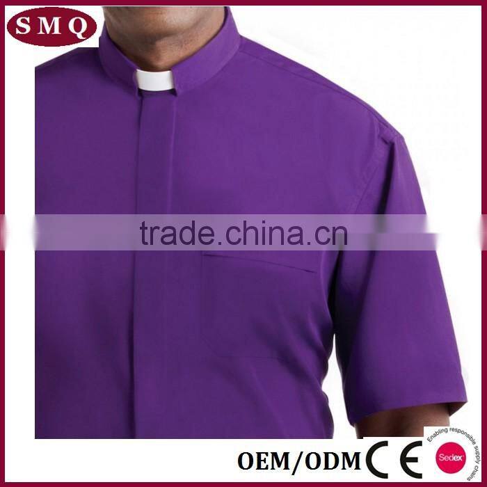 Wholesale hot sale cotton unisex plain clergy shirt