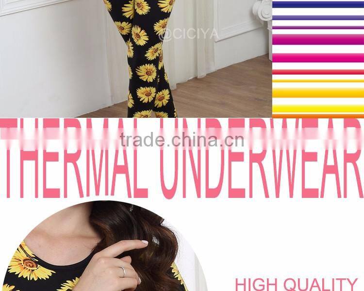 WHOLESALE MAKE TO ORDER LADY'S FANCY FLOWER PRINTED LONG JOHN THERMAL UNDERWEAR