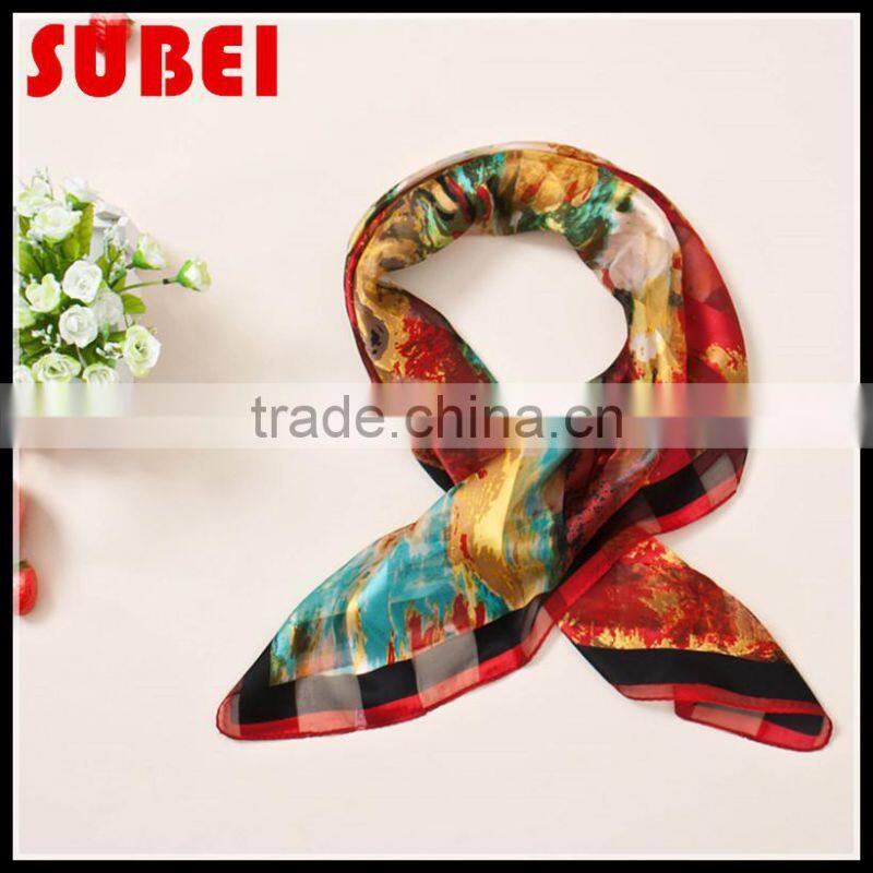 2015 classic female pure color absorb sweat, antibacterial silk scarves
