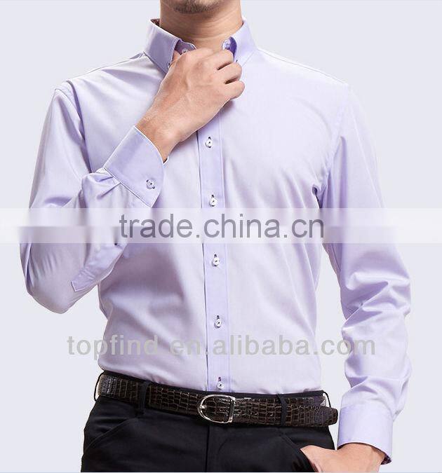 Fashion matched white color long sleeve dress cotton shirts for suit