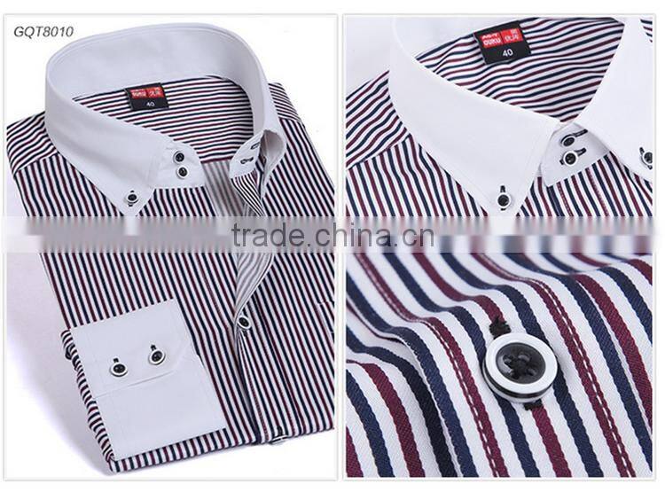 Latest shirt designs for men 2015 long sleeve stripe casual business man shirt