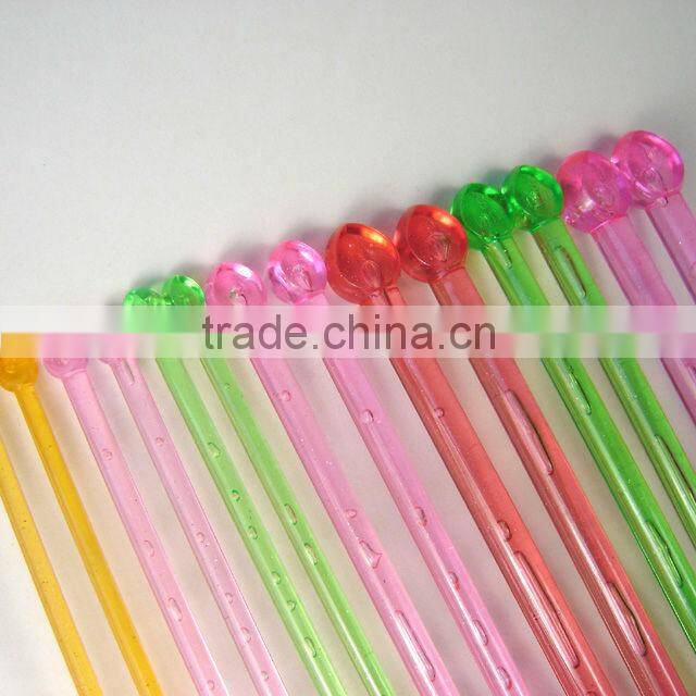 Colorful Acrylic Single Pointed knitting needles