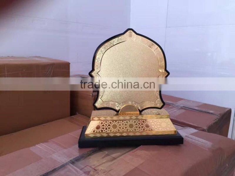 2017 New design metal trophy /wooden base trophy / black acrylic trophy /crystal trophy kjj-01