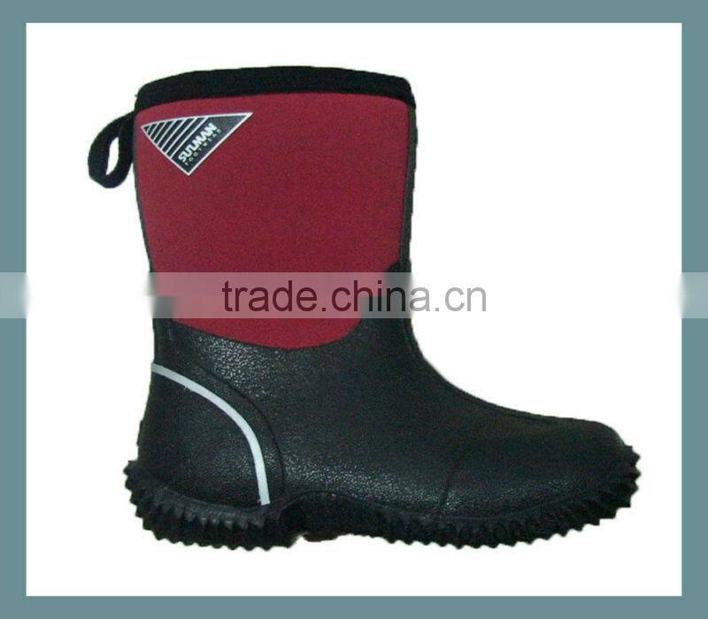 5mm high quality Neoprene kids warm funky cheap boot rain boots