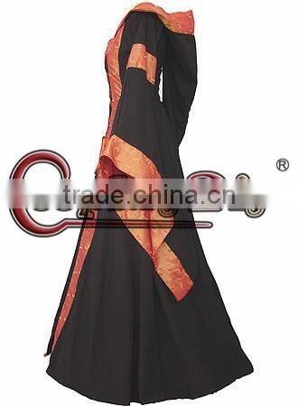 Long Trumpet Sleeve Hooded Collar ROCOCO Ball Grown Gothic Medieval Victorian Dress Costume