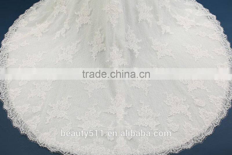 2017 A-line High Neck Sleeveless Floor-length Lace Wedding Gowns AS41101