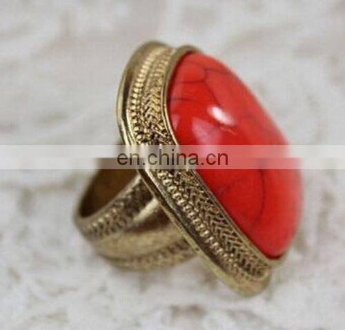 Fashion New Street Style Geometric Gem Women's Major Suit Alloy Finger Ring