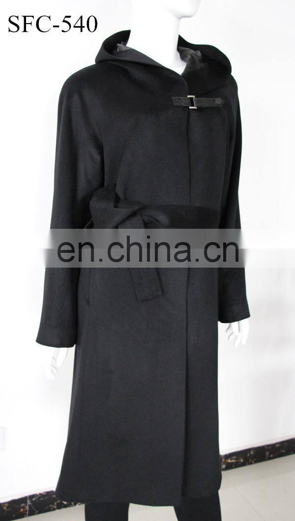 wholesale anti-pilling pure Cashmere long coat with small MOQ