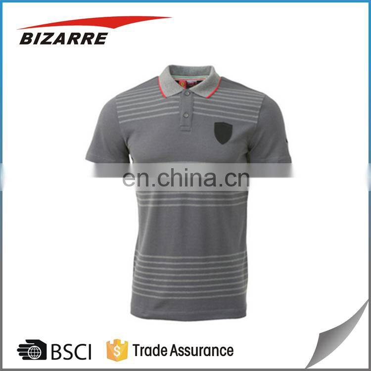 Factory price striped cotton polo t shirt men's