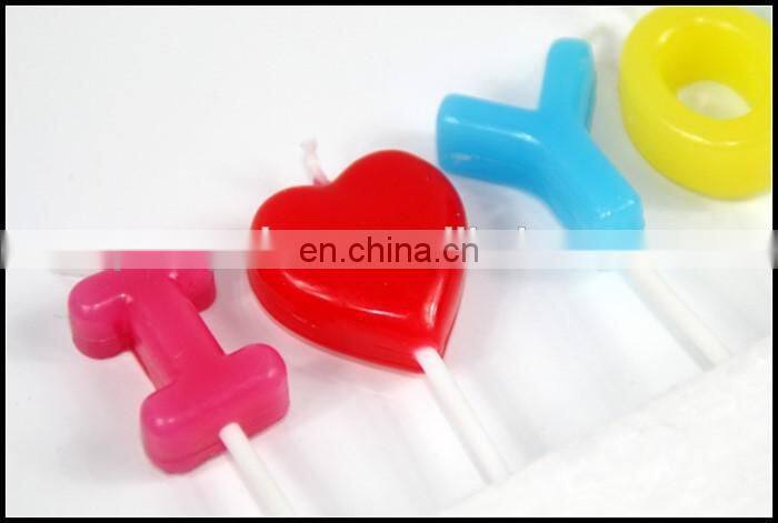 "I Love YOU" letters shaped stick candles for valentine' day decoration