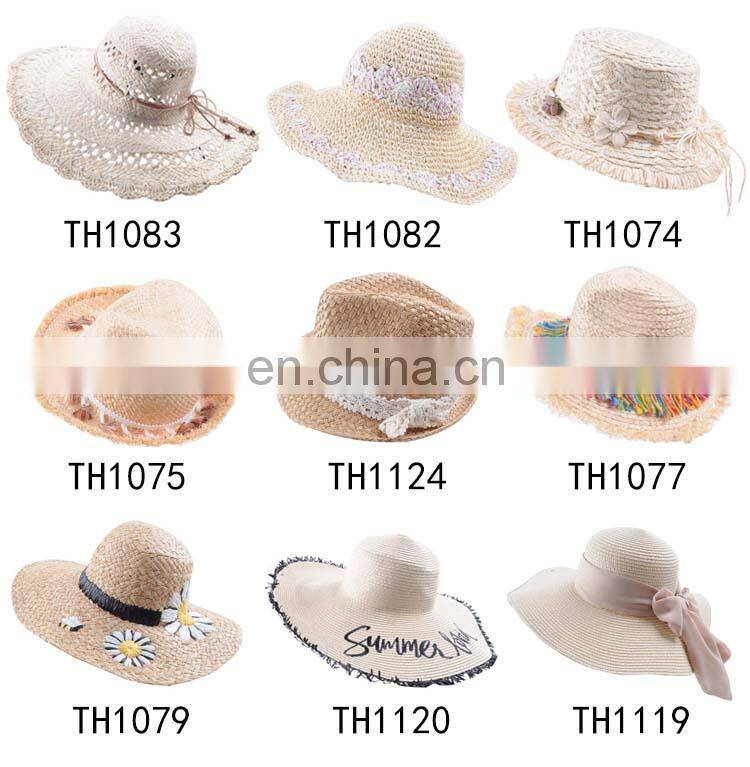 Unisex summer short brim natural paper panama fedora hats for men & women