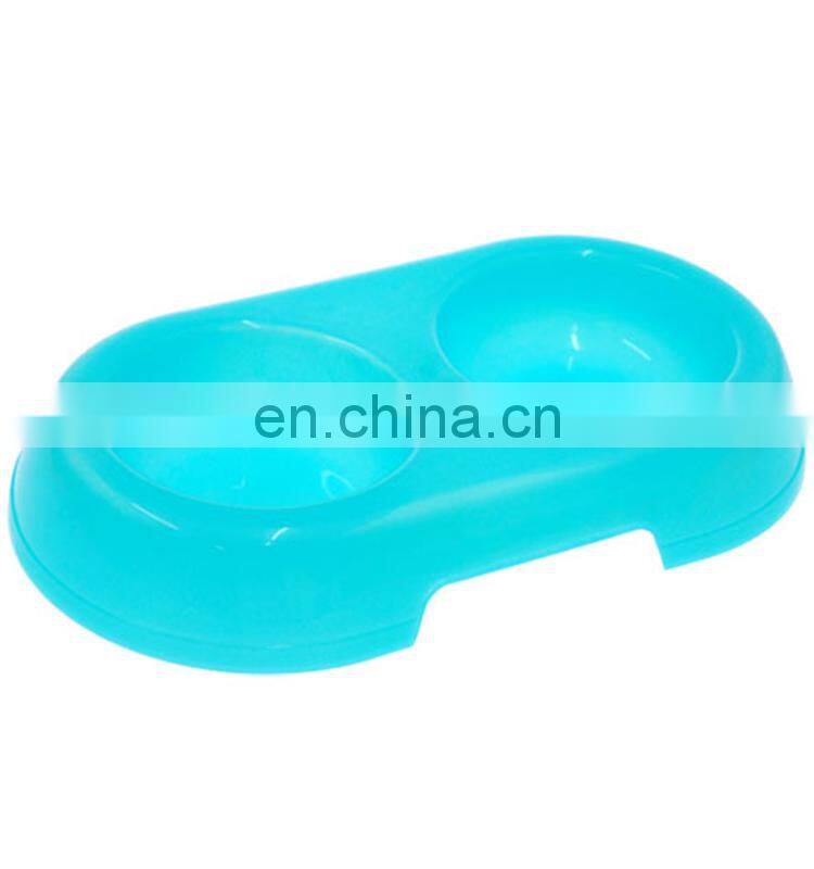 Portable plastic double dishes for pets