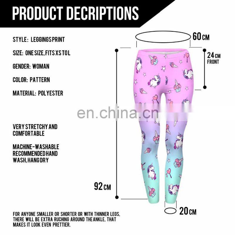 Unicorns and sweets fancy sexy mix crossfit print high quality sale pants girls stylish denim yoga pants women leggings