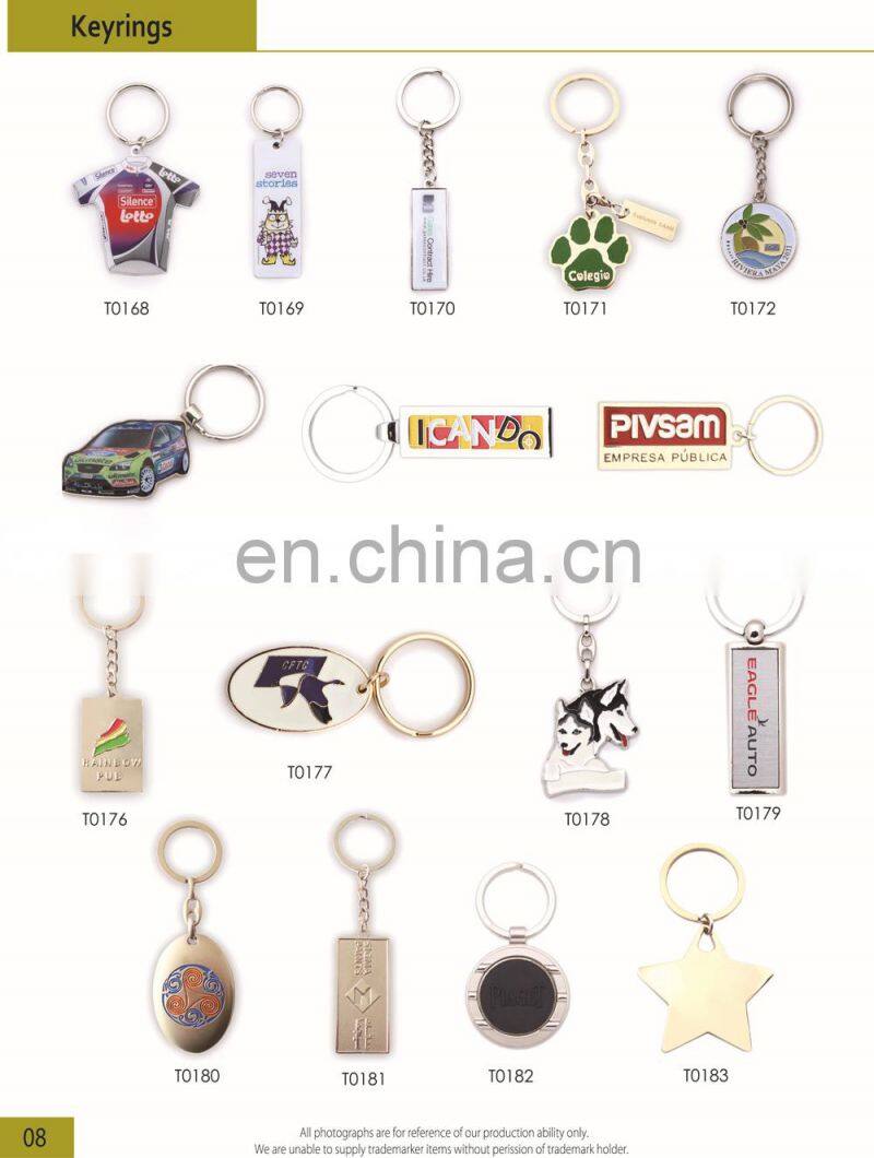 China supplier custom made leather keychains with metal charm