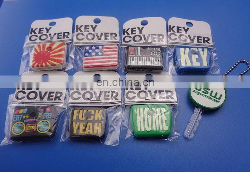 Lovely house design soft pvc key cover cap