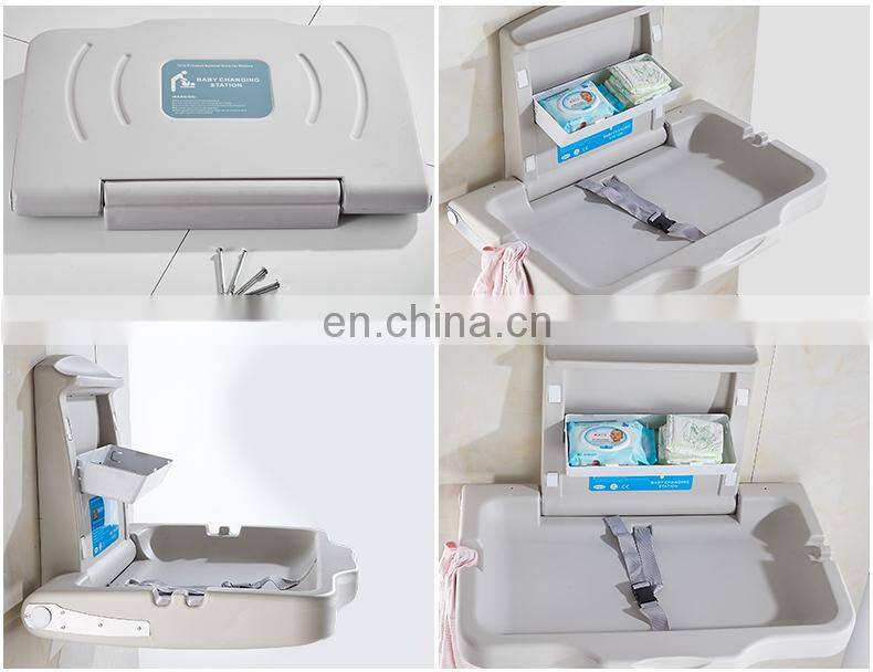 HDPE plastic bed table wall mounted infant diaper unit baby changing station for children