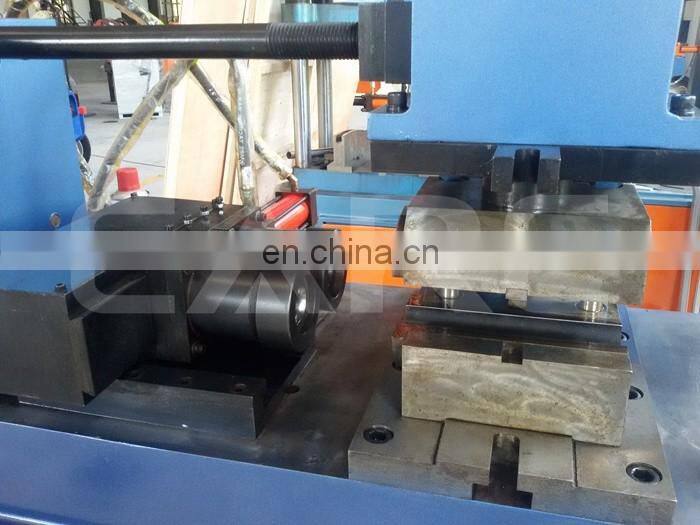 Single head hydraulic tube end shaping process for construction tube reducing