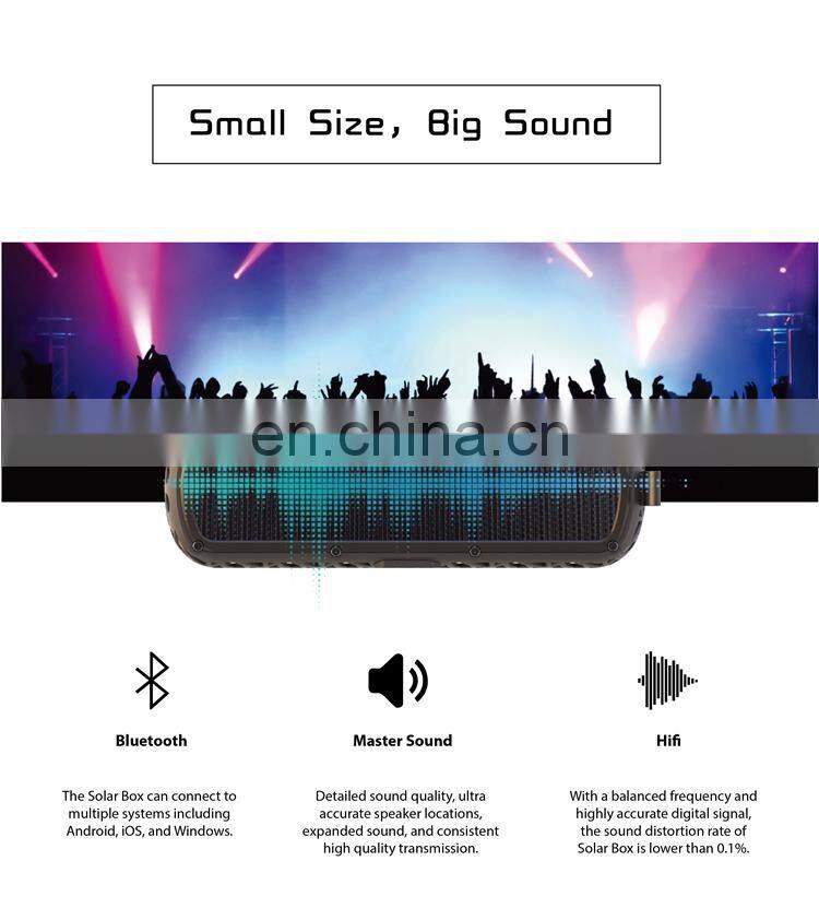 bluetooth speaker waterproof Solar speakers 5200mAh column speaker active Wireless Speaker