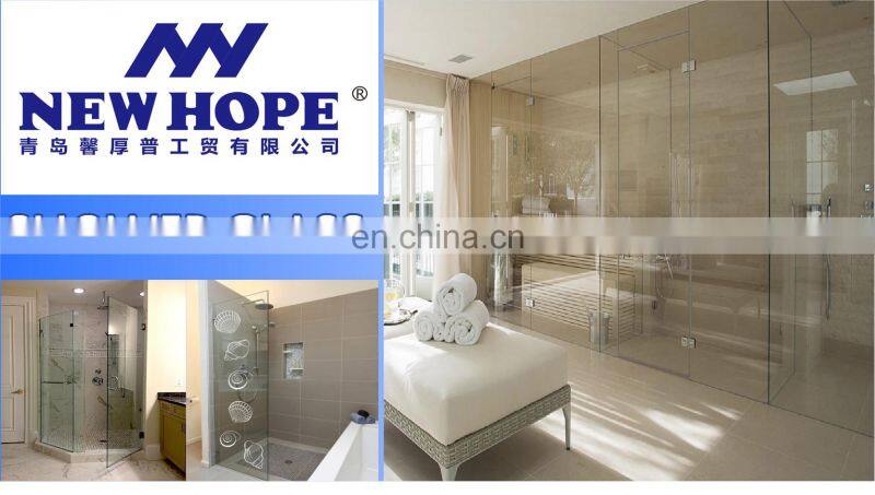 Half frosted shower glass door bathroom contemporary glass door