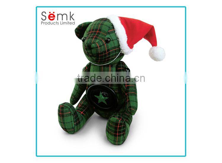 Novelty gifts cute portable bear shaped wireless bluetooth pillow speaker