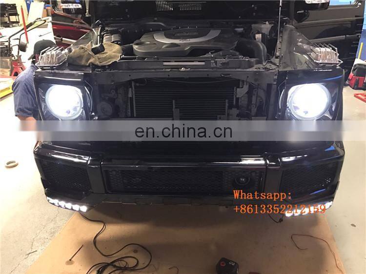 G CLASS W463 B style front lip with B led lights fit for G wagon W463 G63 G65 front bumper for autoparts